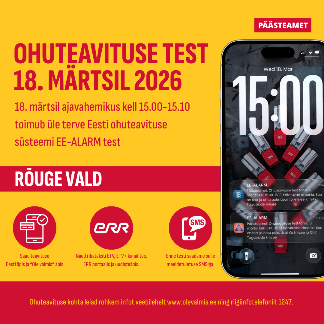 Üleriigilise ohuteavituse testi kuulutus 18.03.2026