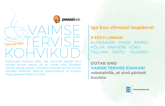 Laupäeval, 29. augustil avab Peaasi.ee Võru linna ja vallaga koostöös Stedingu majas (Kreutzwaldi tn 15) vaimse tervise kohviku